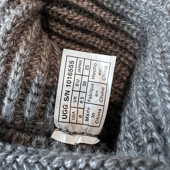 UGG Women’s Classic Cardy Boot 1016555 Charcoal Grey Wool Knit Size 8 - Picture 6 of 6